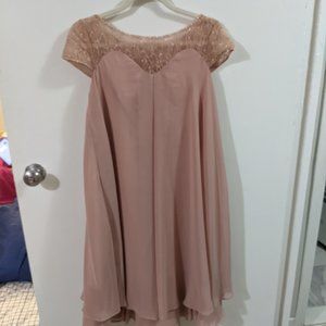 Dusty Rose Cap Sleeve Chiffon Dress-Size 2